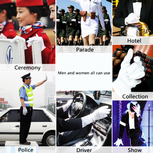ถุงมือสีขาว RMI คุณภาพดีที่สุด ถุงมือเนื้อนุ่ม ถุงมือเมสันแบบกำหนดเอง ถุงมือปักลายสำหรับจราจร ถุงมือไนลอนสีขาวสำหรับขบวนพาเหรด - Product Image 3