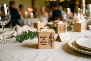 Wood Tea Light Holder <b>Set</b> Round Handmade <b>Candle</b> Holder for Home Decoration - Product Image 6