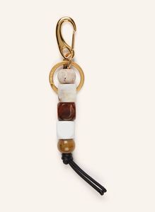 Trending Minimalist Cream Bead Keychain Leather Cord Key Holder Ring Simple Bag Charm Stylish Car Keyring Fashion Accessory - Product Image 6