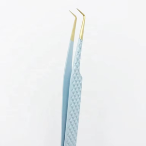 Pinzas para Extensión de Pestañas de Acero Inoxidable Sólido con Recubrimiento en Polvo y Dorado, con Agarre de Diamante de 90 Grados, Personalizadas, de Marca Privada, Más Vendidas - Product Image 3