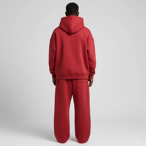 Wholesale Customized Printed 100% Cotton Fleece Breathable Winter Hooded High Street Oversized Men's <b>Tracksuit</b> Mid Weight - Product Image 3