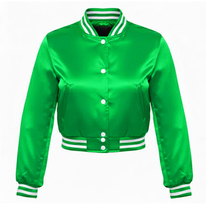 Blouson Bomber Varsity Personnalisé pour Homme, Col Côtelé, Fermeture Éclair Avant, Imperméable, Coupe-Vent, Écologique, OEM ODM Marque Privée - Product Image 3
