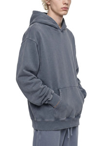 Sudadera con Capucha Unisex de Corte Regular, a Rayas, 100% Algodón, Felpa, Corte Casual, Bolsillo Canguro, Acabado Lavado, Ropa de Invierno - Product Image 3