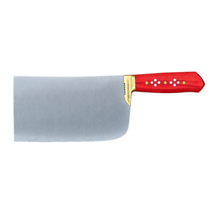 Cuchillo de carnicero PK-DR de alta resistencia, hoja ancha plateada, mango de madera rojo, empuñadura dorada, cuchillos para cortar carne, herramienta de cocina - Product Image 4