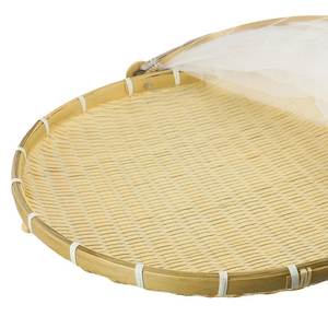 Cesta de bambú natural tejida a mano de Vietnam para cubrir alimentos, para mesa de comedor, cocina, servir pan y frutas, y decoración rústica. - Product Image 1