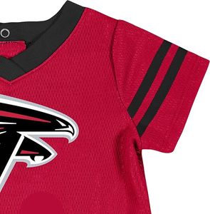 Vestido tipo jersey para niña de los Atlanta Falcons con pantalones cortos, conjunto deportivo con temática de fútbol americano en malla roja - Product Image 6
