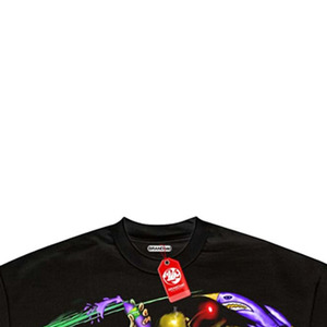 <b>Men's</b> <b>Black</b> Short Sleeve T-Shirt Oversized Street Style Graphic Print O-Neck 100% Cotton Jersey Fit - Product Image 3