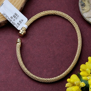 Wholesale Supplier Factory 925 Sterling <b>Silver</b> Yellow Gold Plated Woven Mesh Open Cuff <b>Bangle</b> <b>Bracelet</b> Flexible Handmade Jewelry - Product Image 4