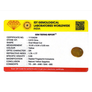 4.05 Carat Oval Cut Yellow Sapphire Loose Gemstone for Fine Jewelry - Product Image 4