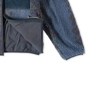 Veste polaire Sherpa zippée pour homme avec logo personnalisé, vente en gros, veste d'hiver vierge personnalisable en laine avec col montant, en promotion - Product Image 5