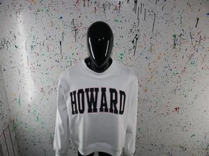 HOWARD WHITE <b>Mock</b> <b>Neck</b> Sweatshirt 100% GREEN Applique Embroidery wide <b>neck</b> Sweatshirt Finer Threads - Product Image 3
