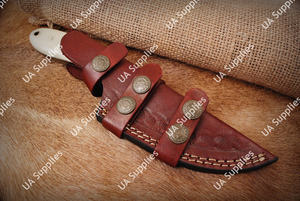 Cuchillo EDC de Supervivencia para Camping al Aire Libre con Hoja Fija de Acero de Damasco Personalizable al por Mayor, Mango de Resina, Madera Pakka y Latón, DIY OEM - Product Image 6