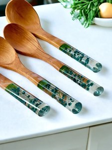 resin salad server set resin serving spoon resin serving fork kitchen utensil salad tool dining accessory time 2 <b>decor</b> - Product Image 2