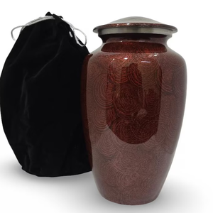 Red Ceramic Cremation Urn Memorial <b>Ashes</b> <b>Casket</b> Modern Teardrop Keepsake Urn With Velvet Bag - Product Image 1