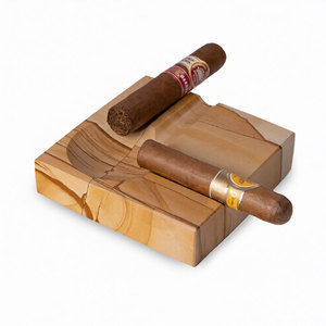 Teakwood Marble Cuboid 2 Sides Cigar <b>Ashtray</b> Bulk Supply High Quality Luxury Marble <b>Ashtrays</b> With Custom Packing - Product Image 6