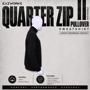 Sweat-shirt à col zippé Premium Solid Winter Quarter Zip EW-MSS-620 pour homme, vêtements de sport décontractés, coton molletonné, coupe classique, coupe-vent - Product Image 5