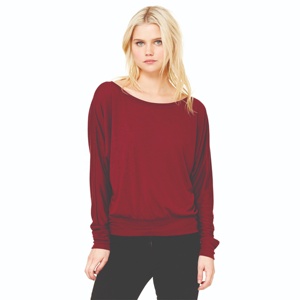 Sweat-shirt personnalisé 100% coton OEM à épaules dénudées, col bateau large, manches longues, rouge, pull-over pour femmes - Product Image 1