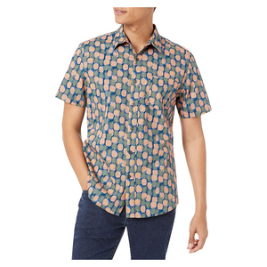 Custom Men's Hawaiian <b>Shirt</b> High Quality Cotton Single <b>Button</b> Solid Pattern Breathable Turn-down Collar <b>Half</b> Sleeve Summer <b>Shirt</b> - Product Image 1