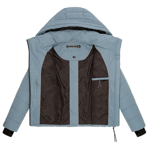 Veste matelassée à fermeture éclair pour femme, manteau chaud d'hiver à capuche, rembourrage 100% polyester, veste d'extérieur rembourrée, doudoune - Product Image 4
