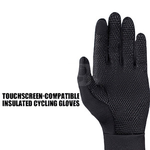 Gants de cyclisme en polaire noire de haute qualité, antidérapants, à doigts complets, chauds et anti-boulochage pour les sports d'hiver, le ski et la pêche - Vente en gros - Product Image 5