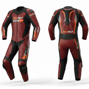 Combinaison de course en cuir pour moto, personnalisée avec le nom de la marque, équipement de protection respirant, armure intégrée, tenue de moto pour piste - Product Image 6