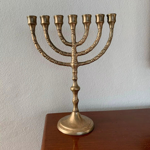 Luxury Metal Menorah Stand With Gold Finish For Elegant Candle Lighting And Festive Interior Decoration - Product Image 1