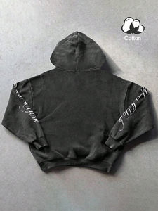 Sweat à capuche oversize délavé pour homme, style streetwear décontracté, idéal pour la gym, en tissu épais, pull à capuche hiver, prix abordable, vente en gros - Product Image 4