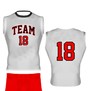 Conjunto de Camiseta de Voleibol Roja Personalizada sin Mangas con Número 18, Impresión Sublimada, Ropa Deportiva Unisex para Adultos - Product Image 2