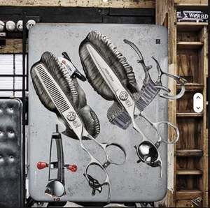 Juego de Tijeras de Acero Inoxidable para Zurdos, Mango Ergonómico, Tijeras de Entresacar Rectas, Profesionales para Peluquería - Product Image 3