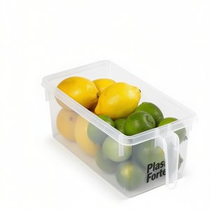 Scatola portaoggetti rettangolare PlasticForte 12 pezzi con coperchio a clip per contenitore alimentare da frigorifero - Product Image 2