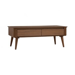 Elegant Durable Portable <b>Walnut</b> Veneer Rectangular Dover <b>Coffee</b> <b>Table</b> Malaysian Oak Legs Easy Assembly for Modern Living Room - Product Image 1