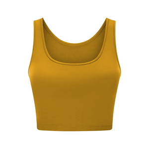 CUSTOM BRAND Women's Solid Color Scoop Neck Crop Tank <b>Top</b> Breathable Knitted Spandex Polyester Casual Wear Hip Hop Eco-Friendly - Product Image 1