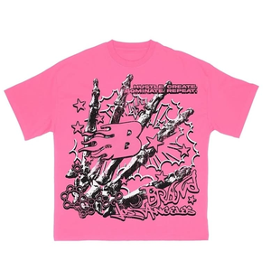เสื้อยืดสตรีทแวร์แฟชั่นใหม่ขายส่ง ผ้าคอตตอน 100% พิมพ์ลายกราฟิกขนาดใหญ่ สไตล์วินเทจ ระบายอากาศได้ดี - Product Image 2