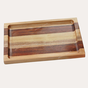 Assiettes de présentation en bois d'acacia écologiques faites à la main de taille personnalisée de forme ovale durable directement de l'Inde - Product Image 2