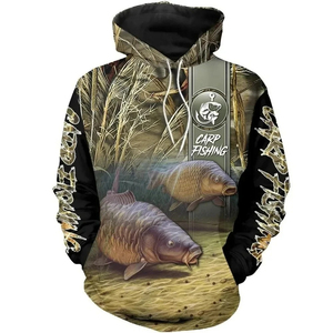 <b>Shark</b> Print Embroidered Hooded Sweatshirt Men 100% Polyester Knitted Casual Winter Breathable Windproof Oversized Fit Blue Ocean - Product Image 5