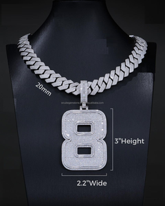 Nom personnalisé collier avec 925 argent initiale "A-Z" lettres Hip Hop Style pendentif diamant personnalisé bijoux cadeau pour hommes femmes - Product Image 3