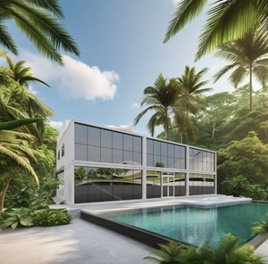 วิลล่าคอนเทนเนอร์แบบ 2 ชั้น ผนังกระจก พร้อมสระว่ายน้ำส่วนตัว สำหรับรีสอร์ทหรู - Product Image 1