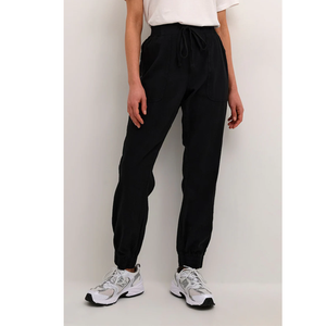 Pantalon de survêtement noir tricoté pour homme, taille élastique avec cordon de serrage, poches latérales, décontracté, pour l'automne, poids moyen, respirant - Product Image 3