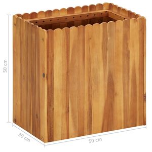 Jardinière surélevée en bois d'acacia massif 50x30x50 cm, couleur bois naturel, pour pots et jardinières - Product Image 5