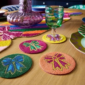 CRYSTAL CRAFT - Posavasos de Lujo Estilo Budista Hecho a Mano con Cuentas Bordadas - Product Image 4