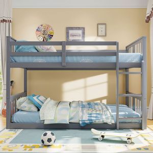 Letto a Castello Grigio per Bambini con Scala, Modello Vecchio SKU LT000107AAE - Product Image 1