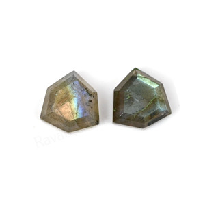 Best Selling Natural Labradorite Hexagon Shape Step Cut High Polish 12mm Flatback Loose Gemstone Cabochon Jewelry Making Ring - Product Image 2