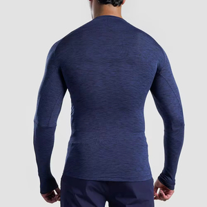 Camiseta de compresión de manga larga para hombre, de poliéster ecológico, transpirable, de secado rápido, con estampado digital personalizable, para MMA. - Product Image 3