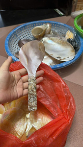 Mother-of-pearl Rice Paddle Spoon Luxury Mother of Pearl Serving Set Conch <b>Shell</b> Spoon and Fork Artistic Home Decor Utensils - Product Image 6