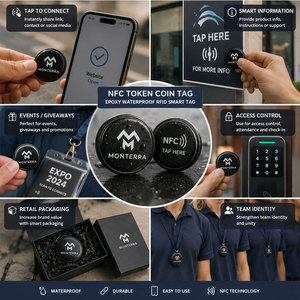 Pièces de défi intelligentes NFC personnalisées, pièces à puce plaquées or NFC - Product Image 6