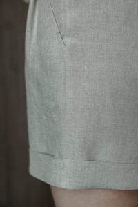 กางเกงขาสั้นเบอร์มิวด้าเอวสูงสำหรับผู้หญิง ปี 2026 ไซส์ XS เอวยางยืด ผ้าลินิน สไตล์ลำลองแต่ดูดี มีจีบ - Product Image 4