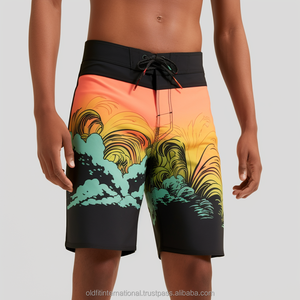 Wholesale Summer Casual Knitted Printed Board Shorts Drawstring Mid Waist <b>Men's</b> Quick Dry Swim <b>Trunks</b> - Product Image 5