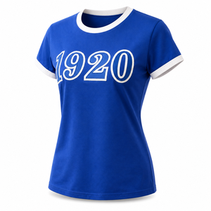 T-shirt col en V Zeta Phi Beta Sorority 1920 Sooo Sweet Bleu Blanc Manches Courtes Greek Life Apparel Vente en Gros Grandes Tailles - Product Image 3