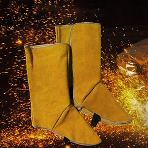 High Quality Leather Industrial Safety <b>Flame</b> Proof Cow Custom Design Leather Welding Shoe Protectors Heavy Duty Welder for Men - Product Image 6