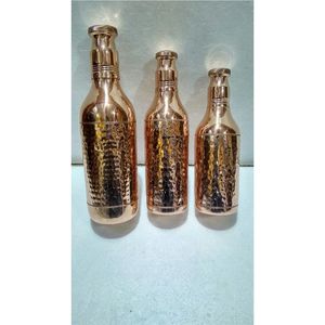 Pure Copper Water Bottle Set Hammered & Plain Ayurvedic Leakproof Copper Vessel for Yoga Fitness Gym Healthy Sports Drinkware - Product Image 4